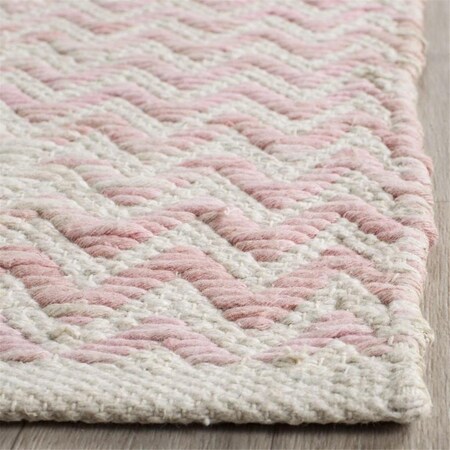 Safavieh Cotton Kilim Large Rectangle Area Rug, Light Pink and Ivory - 8 x 10 ft. KLC121E-8